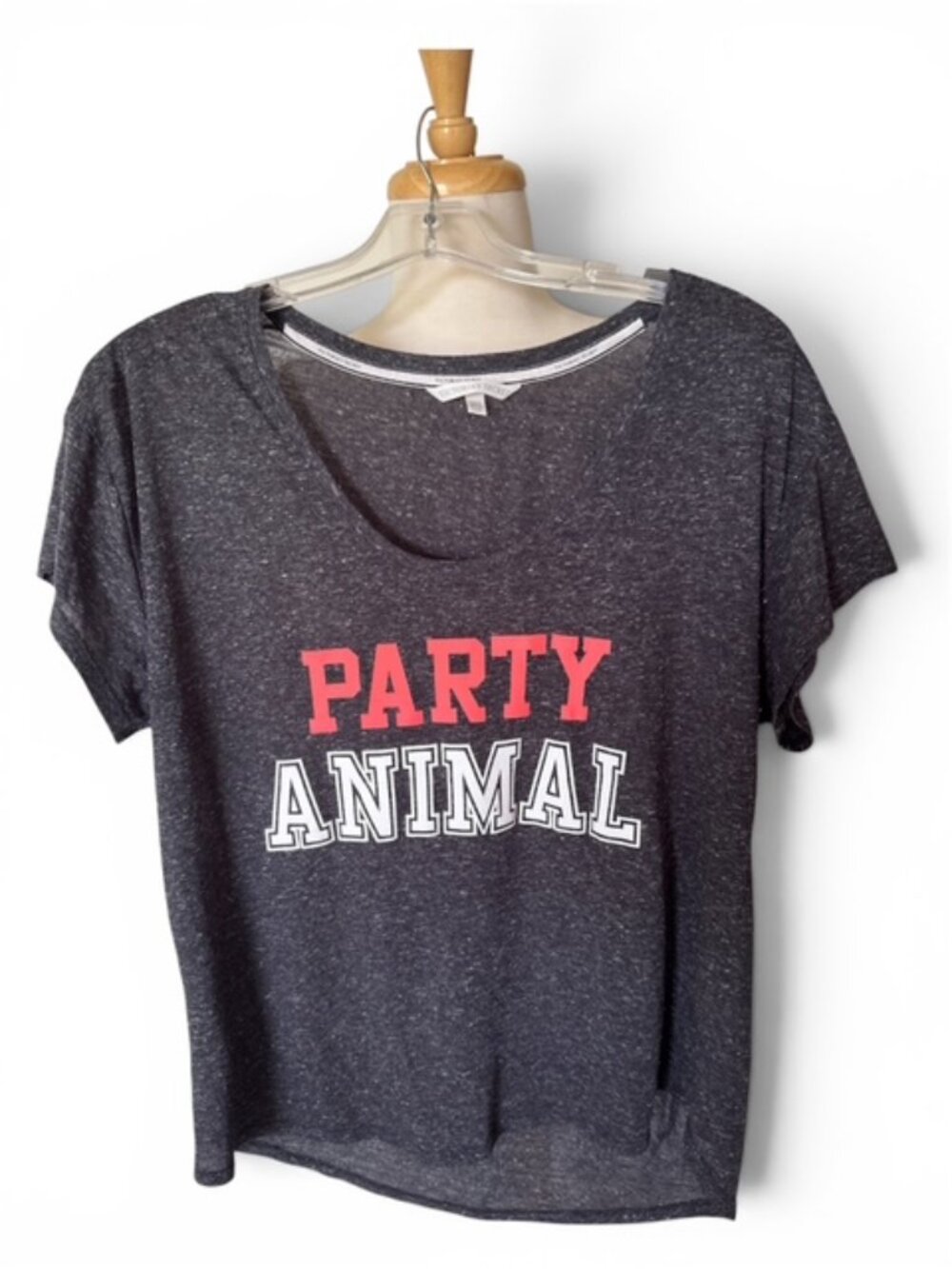 Victoria's Secret Sleep Tee Heather Grey Party Animal, Large
